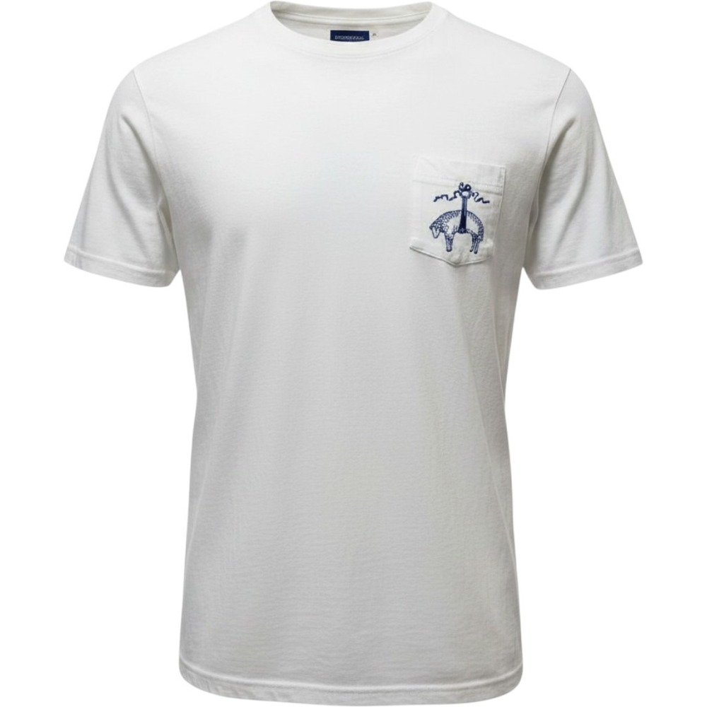 Brooks Brothers Mens LG White Cotton Pocket T-Shirt Golden Fleece Sunset Graphic